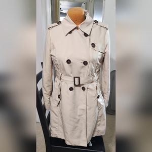 Nine west double breasted tan trench coat